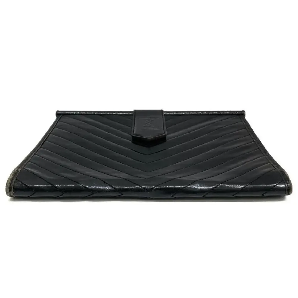 Yves Saint Laurent Clutch Bag Black Ysl #240726Y22B - Picture 3 of 10